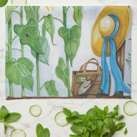 Zonnebloemtuin Theedoek (Gevouwen)