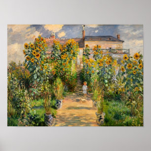 Zonnebloemtuinpad Schilderij Poster
