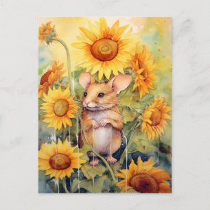 Zonnebloemtuizmuis 5 van 17 briefkaart
