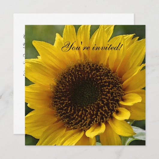 Zonnebloemuitnodiging Kaart (Voorkant / Achterkant)