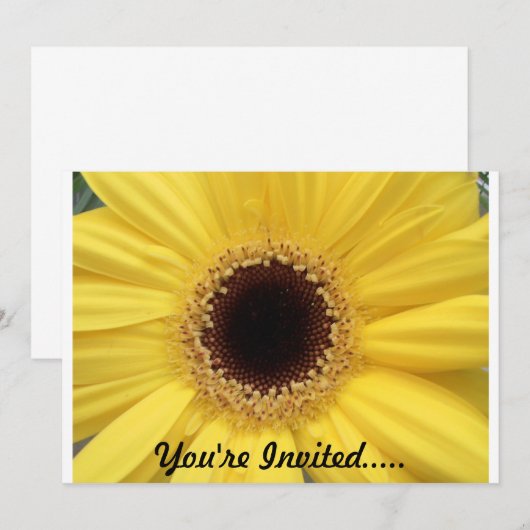 Zonnebloemuitnodiging Kaart (Voorkant / Achterkant)