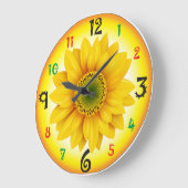 Zonnebloemuurklok Grote Klok (Hoek)