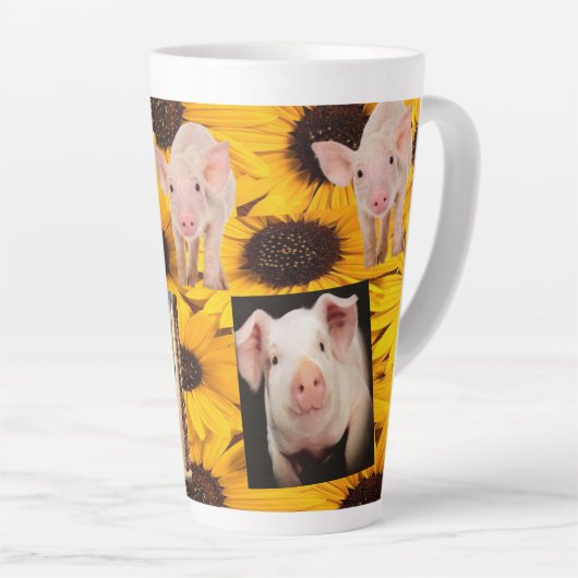 Zonnebloemvarkens Latte Mok (Rechterhoek)