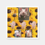 Zonnebloemvarkens Papieren servetten (Voorkant)