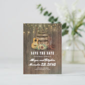 Zonnebloemvat Cowboy Boot Country Save the Date Aankondigingskaart (Staand voorkant)