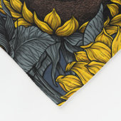 Zonnebloemveld 2 fleece deken (Hoek)