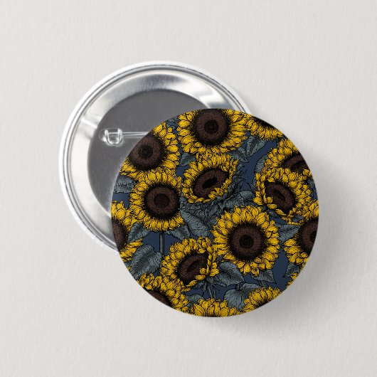 Zonnebloemveld 2 ronde button 5,7 cm (Voorkant /achterkant)