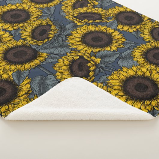 Zonnebloemveld 2 sherpa deken (3/4)