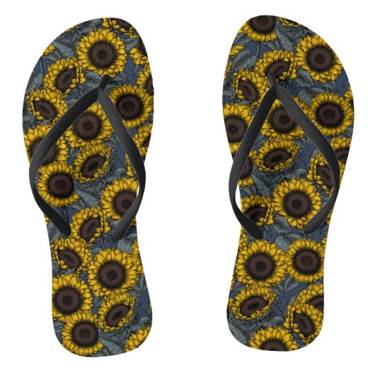 Zonnebloemveld 2 teenslippers (Voetbed)
