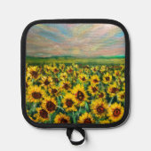 Zonnebloemveld bij zonsopgang pannenlap (Voorkant)