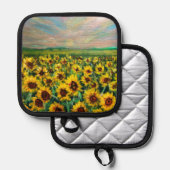 Zonnebloemveld bij zonsopgang pannenlap (Voorkant / Achterkant)