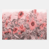 Zonnebloemveld  Blush roze grijze ontkoppeling Inpakpapier Vel (Voorkant 3)
