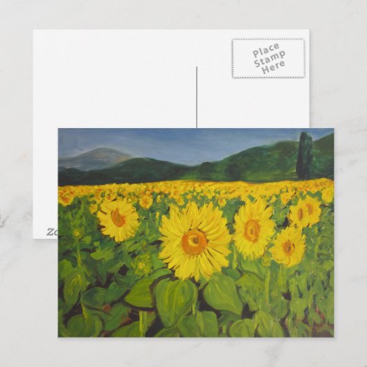 Zonnebloemveld Briefkaart (Voorkant / Achterkant)