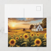 Zonnebloemveld Briefkaart (Voorkant / Achterkant)