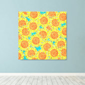 zonnebloemveld canvas afdruk (Insitu (Houten vloer))