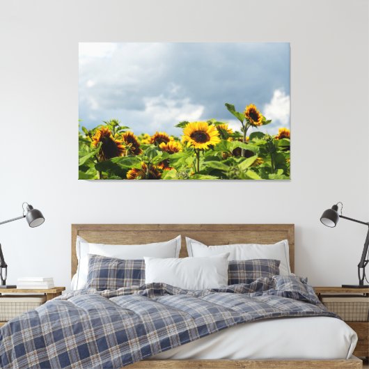 Zonnebloemveld Canvas Afdruk (Insitu (Slaapkamer))
