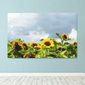 Zonnebloemveld Canvas Afdruk (Insitu (Houten vloer))