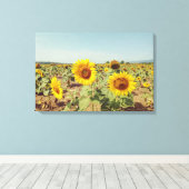  zonnebloemveld canvas afdruk (Insitu (Houten vloer))