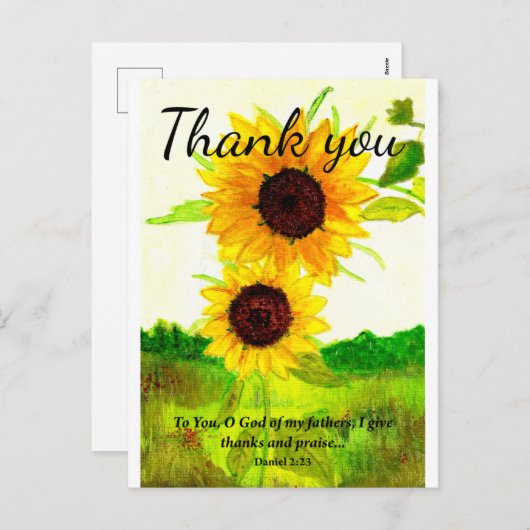 Zonnebloemveld Feestdagenkaart (Voorkant / Achterkant)