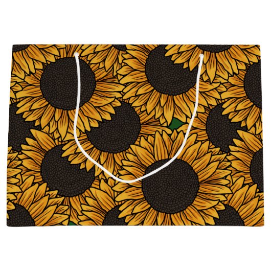 Zonnebloemveld Grote Zak Groot Cadeauzakje (Voorkant)