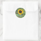 Zonnebloemveld Hartelijk dank Ronde Sticker (Tas)