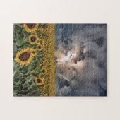 Zonnebloemveld in een Storm Legpuzzel (Horizontaal)