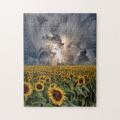 Zonnebloemveld in een Storm Legpuzzel (Verticaal)