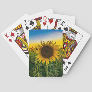 Zonnebloemveld in Kansas Pokerkaarten