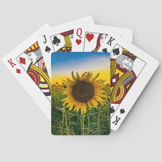 Zonnebloemveld in Kansas Pokerkaarten (Achterkant)