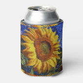 Zonnebloemveld in kleurrijke artistieke stijl blikjeskoeler (Blikje Voorkant)