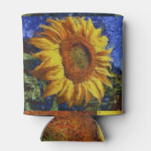 Zonnebloemveld in kleurrijke artistieke stijl blikjeskoeler (Achterkant)