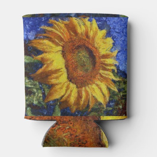 Zonnebloemveld in kleurrijke artistieke stijl blikjeskoeler (Achterkant)