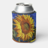 Zonnebloemveld in kleurrijke artistieke stijl blikjeskoeler (Blikje Achterkant)