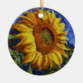 Zonnebloemveld in kleurrijke artistieke stijl keramisch ornament (Voorkant)