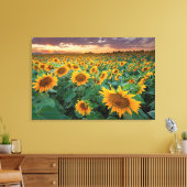 Zonnebloemveld in Longmont, Colorado Canvas Afdruk (Insitu (Woonkamer))