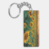 Zonnebloemveld in Longmont, Colorado Sleutelhanger (Voorkant Links)