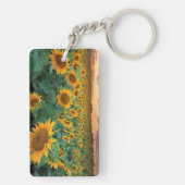 Zonnebloemveld in Longmont, Colorado Sleutelhanger (achterkant)