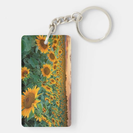 Zonnebloemveld in Longmont, Colorado Sleutelhanger (achterkant)
