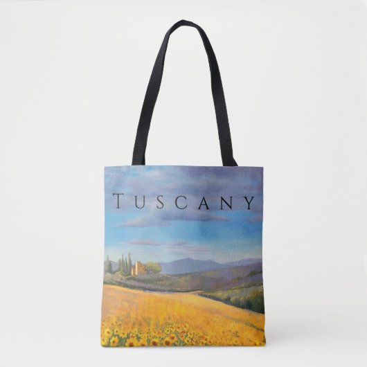 Zonnebloemveld in Toscane Tote Bag (Voorkant)