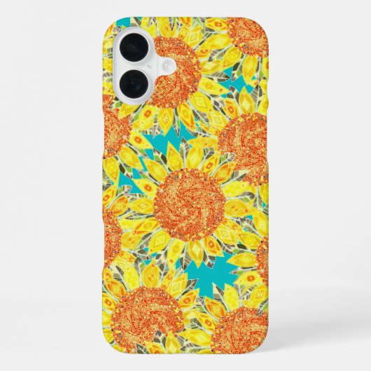 zonnebloemveld iPhone hoesje (Achterkant)