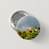 Zonnebloemveld magneet ronde button 3,2 cm (Voorkant /achterkant)