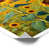 Zonnebloemveld met Bezige Bijen Art 8x10 Poster (Hoek)