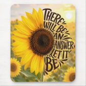 Zonnebloemveld met inspirerende quote muismat (Voorkant)