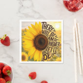 Zonnebloemveld met inspirerende quote servet (Insitu)