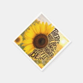 Zonnebloemveld met inspirerende quote servet (Hoek)
