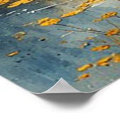 Zonnebloemveld met roestige omheining poster (Hoek)