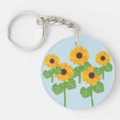 Zonnebloemveld Moderne  girly artsy Sleutelhanger (Voorkant)