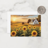 Zonnebloemveld Notitiekaartje (Voorkant / Achterkant in situ)