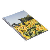 Zonnebloemveld overdag notitieboek (Rechterzijde)
