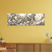 Zonnebloemveld Retro Potlood Schets Kunst Schilder Canvas Afdruk (Insitu (Woonkamer))